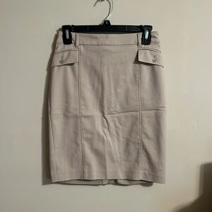 WHBM Khaki Knee Length Skirt- 00